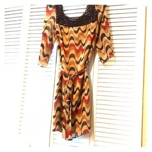 Sheer multicolored mini dress